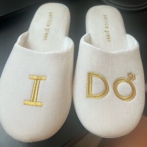 Patricia green “I do” slippers